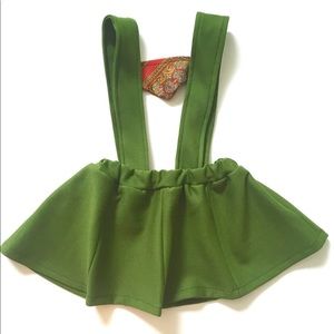 Green Toddler Suspender Skirt